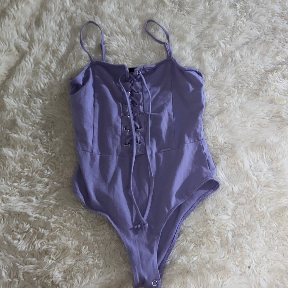 Purple lace up no dysuit